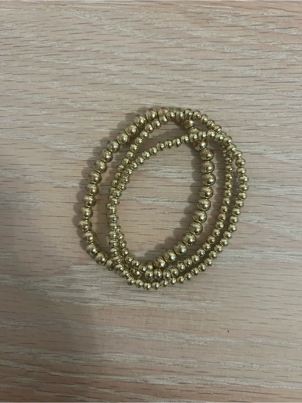 Classic Gold Bead Stretch Bracelet Set - Women Jewelry
